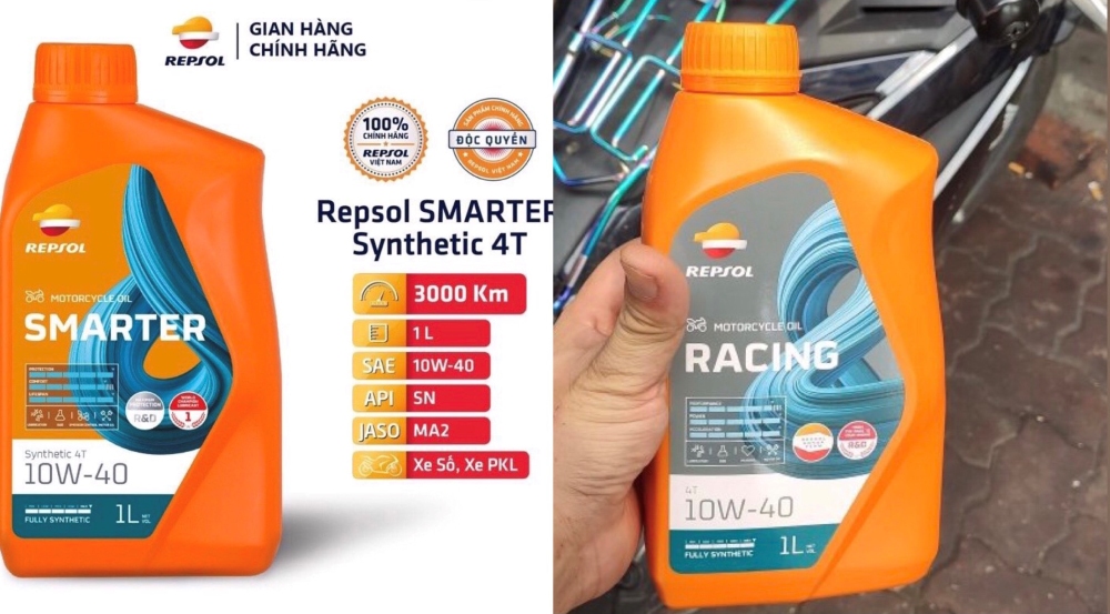 Nhớt Repsol Smarter 10w40 và Repsol Motor Racing 10w40