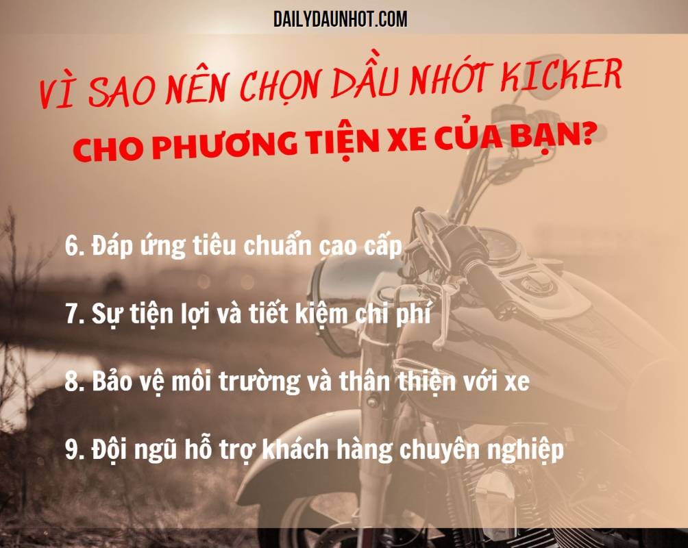 Dầu Nhớt KICKER - Dầu Nhớt Hoàn Hảo Cho Phương Tiện Của Bạn 11 dầu nhớt Kicker